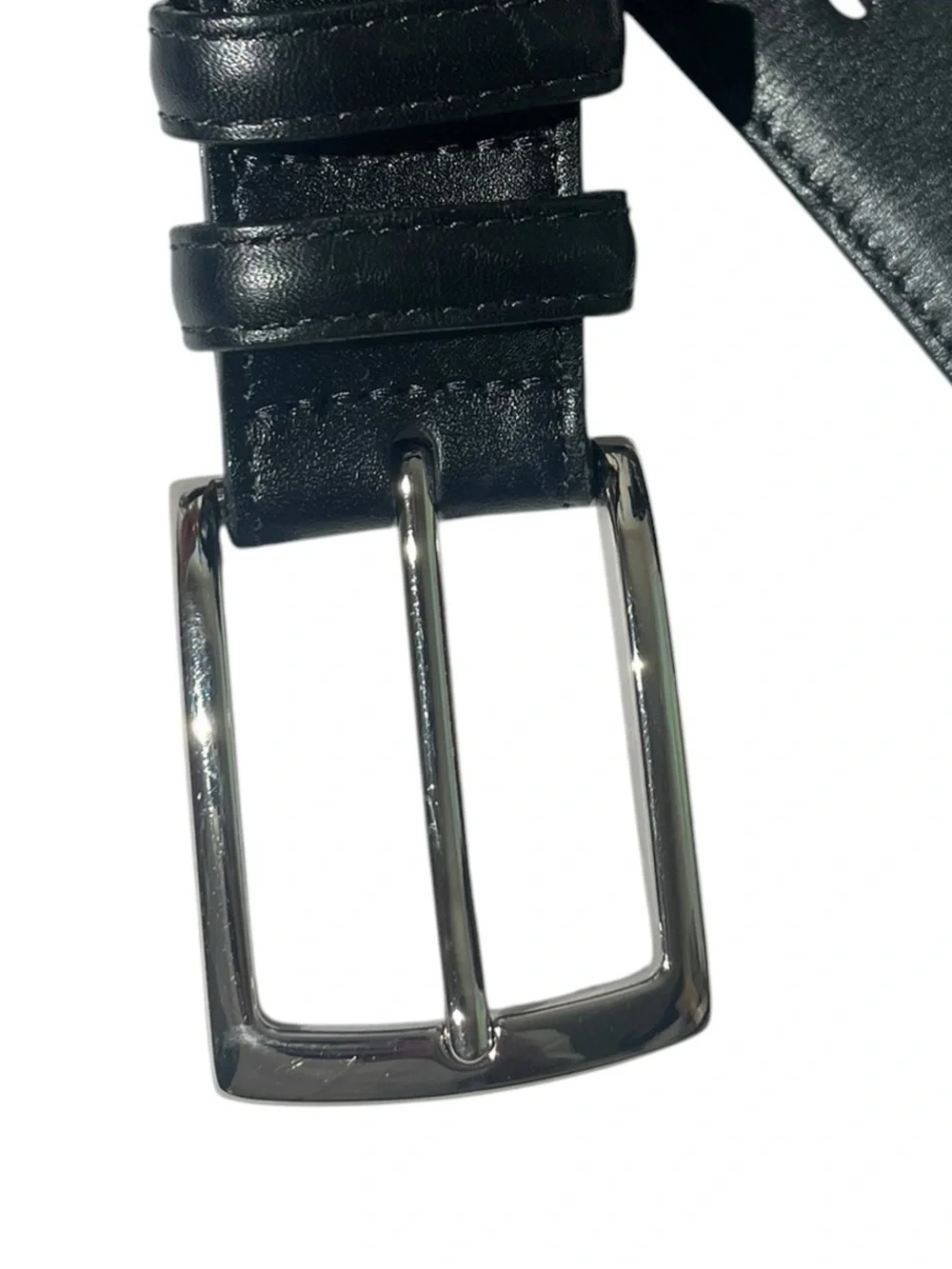Torino Italian Leather Venetian Calf Belt Men Sz 42 Silver Buckle USA MADE